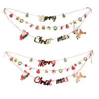 3x Christmas Banner Hanging Flag Santa Snowman Bells Garland Reindeer Ornaments