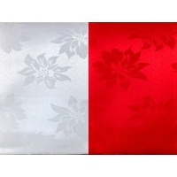 Christmas Damask Fabric Tablecloth Red White Xmas Flowers Table Decor 150x225cm [Design: Red] 