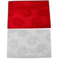 Set of 4 Christmas XMAS Damask Solid Placemats Table Settings Decoration Décor
