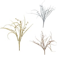 4x Christmas Glitter Artificial Grass Spray Silver Rose Gold Filler Décor