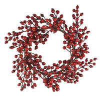 42cm Christmas Red Berry Wreath Xmas Door Wall Holiday Decoration Decor 16in