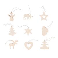 Set of 36 Christmas XMAS White Glitter Tree Ornaments Hanging Decorations Decor