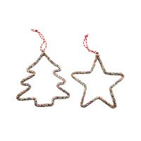 2x Christmas Tree Ornament Glitter Rainbow Star Xmas Hanging Décor