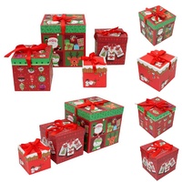 1pc/3pc Christmas Gift Box Large Present Wrapping Box Ribbon Festive Xmas Boxes