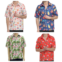 Mens Christmas Holiday Hawaiian Beach Party Polo Shirt