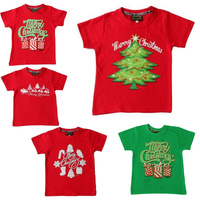 Kids Boys Girls Christmas Xmas T Shirt Tree 100% Cotton Red NEW