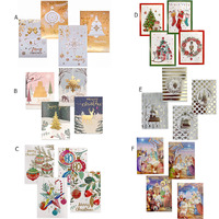 12x Christmas Xmas 3D Premium Greeting Cards w Envelopes Glitter Foil