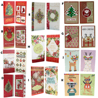 6x Christmas Xmas 3D Premium Greeting Cards w Envelopes Glitter Foil