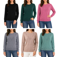 FIL Women's Soft Knit Jumper Sweater Long Sleeve Crew Neck Stretch Washable Top