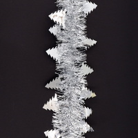 12m Christmas Tinsel Garland Extra Wide (4m x3) - Metallic Trees_Silver