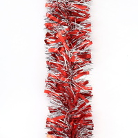 12m Christmas Tinsel Garland Extra Wide (4m x3) - Matt Mixed_Red