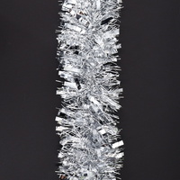 12m Christmas Tinsel Garland Extra Wide (4m x3) - Deluxe Metallic Mix_Silver