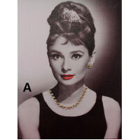 FIL Canvas Print Mounted on Frame Audrey Hepburn Jewels Ready to Hang Art - A