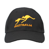 Mens Cap Unisex Hats Baseball Cotton Australia Day Souvenir/Kangaroos Black
