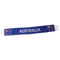 FIL Australian Flag Souvenir Knitted Scarf Australia Day Sports - Navy & White