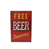 Vintage Retro Canvas Print w Frame Café 20x30cm - Free beer tomorrow