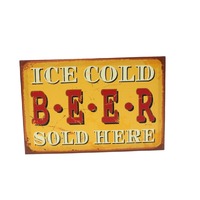 Vintage Retro Canvas Print w Frame Café 20x30cm - Ice cold beer