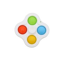 Pop Fidget Toy Simple Dimple Bubble Key Chain - [4 Bubble Spinner - White]