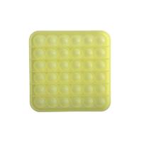 Pop Its Push It Pop Bubble Fidget Toy Sensory Stress Relief Tiktok Game Gift  - [Glow-in-dark Square - Yellow]