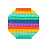 Pop Its Push It Pop Bubble Fidget Toy Sensory Stress Relief Tiktok Game Gift  - [Jumbo Octagon - Rainbow]