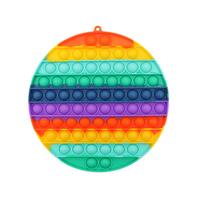 Pop Its Push It Pop Bubble Fidget Toy Sensory Stress Relief Tiktok Game Gift  - [Jumbo Round - Rainbow]