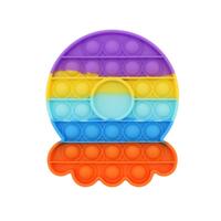 Pop It Push Pop Bubble Fidget Toy Sensory Stress Relief Tiktok Game Gift  - [Octopus - Rainbow]