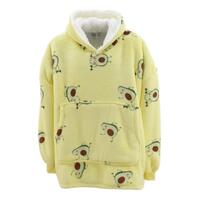 FIL Kids Oversized Hoodie Blanket Fleece Pullover -  Avocado/Yellow (Kids)