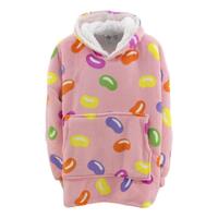 FIL Kids Oversized Hoodie Blanket Fleece Pullover -  Jelly Beans/Pink (Kids)