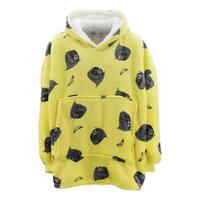 FIL Kids Oversized Hoodie Blanket Fleece Pullover -  Gorilla/Yellow (Kids)