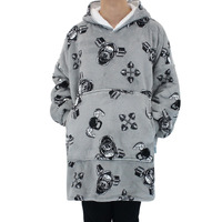 FIL Oversized Hoodie Blanket Fleece Pullover -  Gorilla Gym/Grey (Adult)