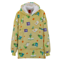 FIL Kids Oversized Hoodie Blanket Fleece Pullover -  Bookworm/Yel. (Kids)
