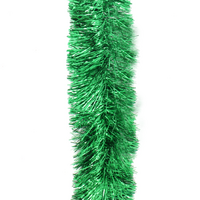5x Luxury Christmas Tinsel Garland Natural 2M - Extra Wide_Green