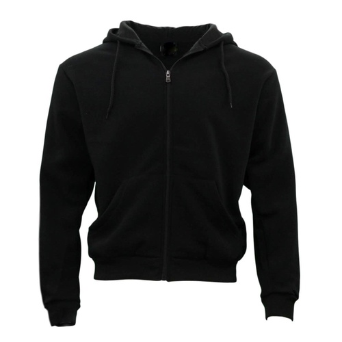 Adult Unisex Men's Zip Up Hoodie w Fleece Hooded Jacket Jumper Basic Blank Plain [Colour: Black] [Size: L]