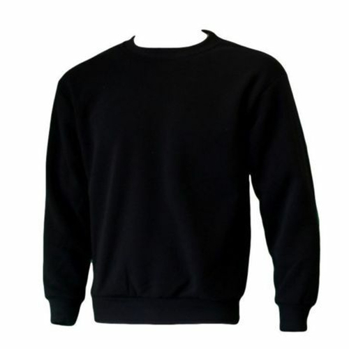 New Men's Adult Unisex Crew Neck Jumper Sweater Pullover Basic Blank Plain S-3XL [Colour: Black] [Size: L]