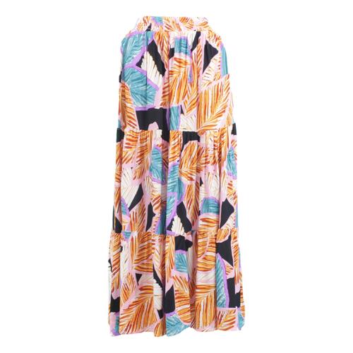 FIL Women's Maxi Skirt Summer Beach Boho Floral Long Skirt Holiday Vacation [Size: 8] [Design:A]
