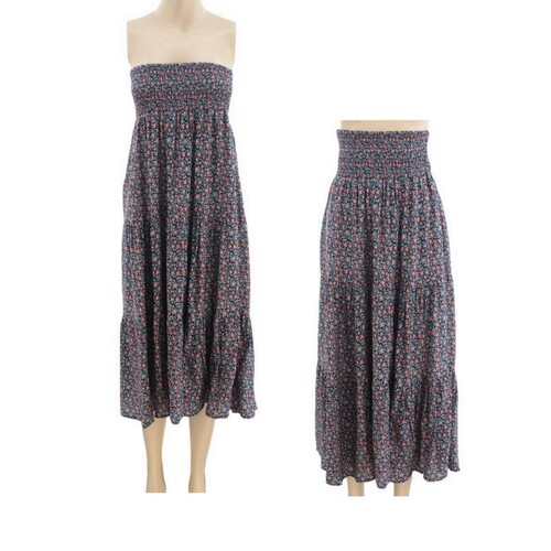 FIL Women's Summer Maxi Skirt/Dress Beach Boho Floral Holiday Vacation [Size: 8] [Design:B]
