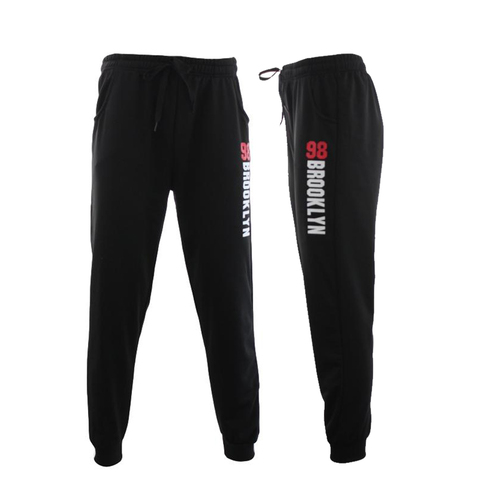 Men's Skinny Jogger Track Pants Cuff Trousers Trackies Sweat Pants - BROOKLYN [Size: S] [Colour: Black]