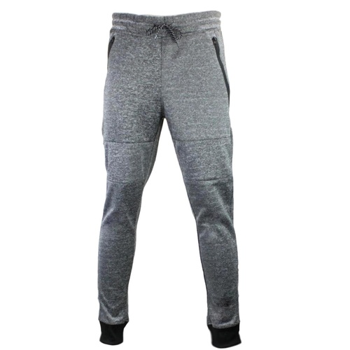 Men's Unisex Jogger Track Pants Casual Gym Slim Cuff Sweat Trousers [Size: S] [Colour: Marled Black]