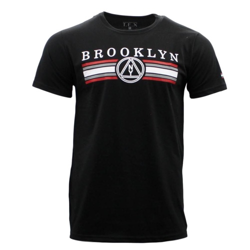 NEW Mens Casual Crew Neck Tee T-shirt Camo Camouflage Print Brooklyn B [Size: XL] [Design: Brooklyn (Black)]