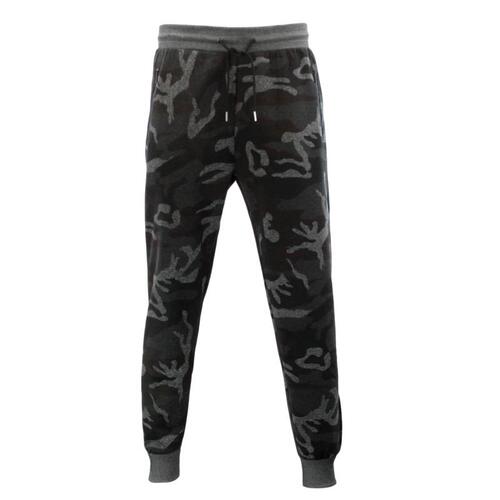 Men's Camouflage Track Pants Zipped Pockets Army Camo Jogger Gym Trousers [Colour: Camo Grey] [Size: M ]