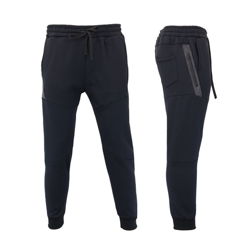 FIL Men's Fleece Jogger Pants Tapered Track Pants Ankle Length Zip Pocket Warm [Size: S] [Colour: Black]