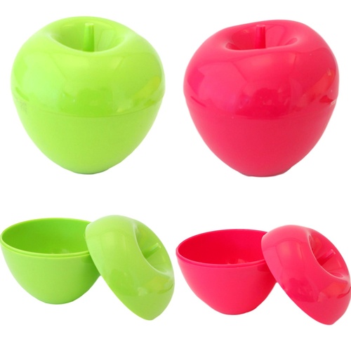 2x Candy Cookie Jar Lid Apple Shape Storage Plastic Container Canister Decor
