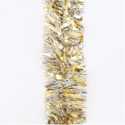 12m Premium Christmas Tinsel Extra Wide Garland 4m x3 Xmas Tree Decoration Full [Design: Matt Mixed_Gold]