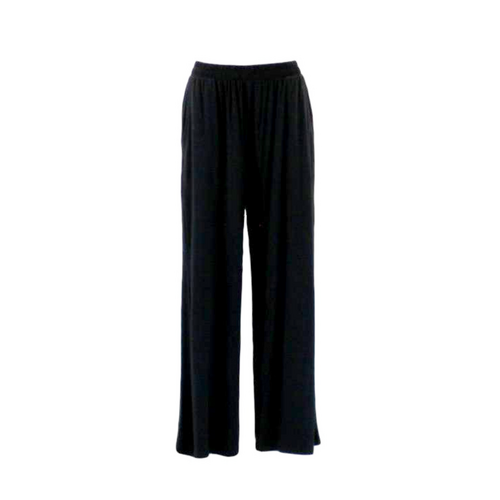 Women's Cotton Pleated Wide Leg Pants Culottes Palazzo Yoga Casual Trousers [Size: 8] [Colour: Black]