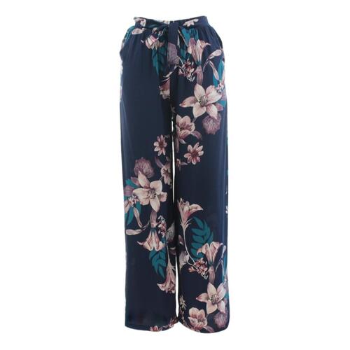 Womens Wide Leg Harem Pants Boho Baggy Hippie Gypsy Yoga Palazzo Casual Trousers [Size: 8] [Design:Floral A/Navy]