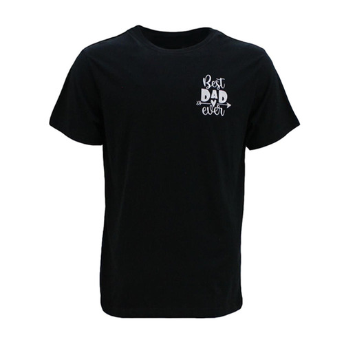 FIL Men’s Crew Neck T-Shirt 100% Cotton - Best Dad Ever [Size: S] [Colour: Black]