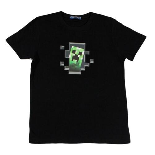Kids Childrens Boys Girls Minecraft T Shirt 100% Cotton 8-16 White Black Colours [Size: 16] [Colour: A - Black]