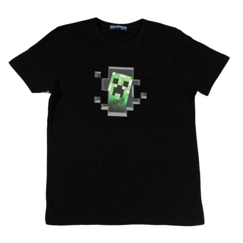 Kids Childrens Boys Girls Minecraft T Shirt 100% Cotton 8-16 White Black Colours [Size: 8] [Colour: A - Black]