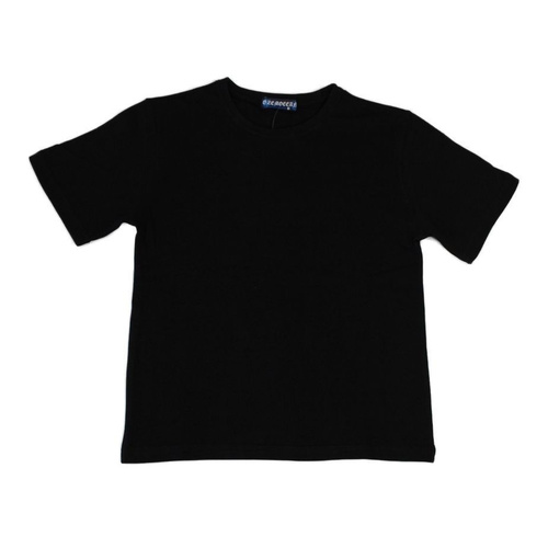 NEW Kids Childrens Boys Girls Plain T Shirt 100% Cotton 4-16 White Black Colours [Colour: Black] [Size: 10] 