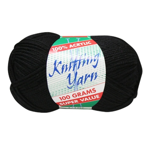 5x 100g Knitting Yarn 8 Ply Super Soft Acylic Knitting Wool Solid Multi Colours [Colour: #038 Black - Yatsal]